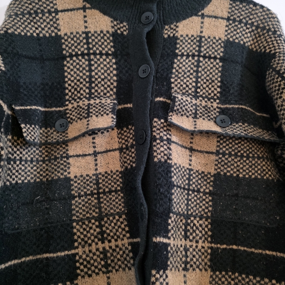 Plaid Button-Up Cardigan Sweater - Picture 4 of 4